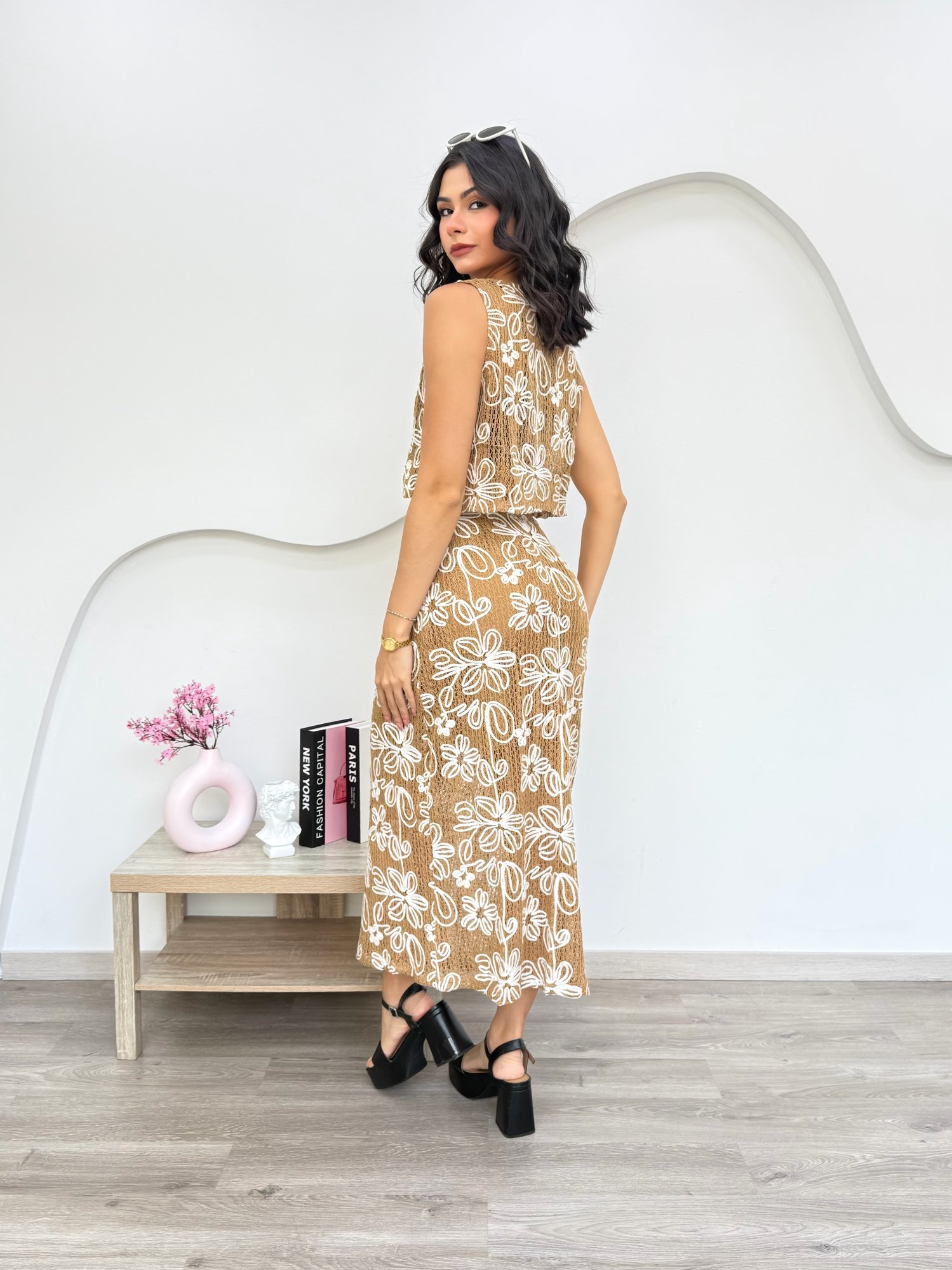 set de falda estampado