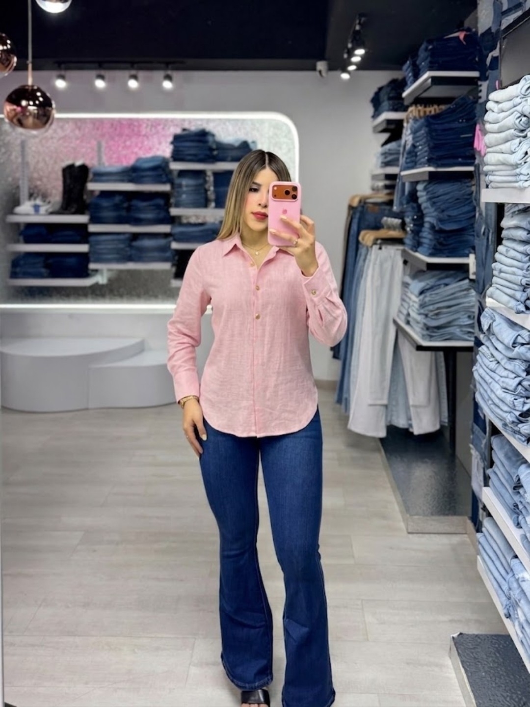 Blusa de botones lino ia