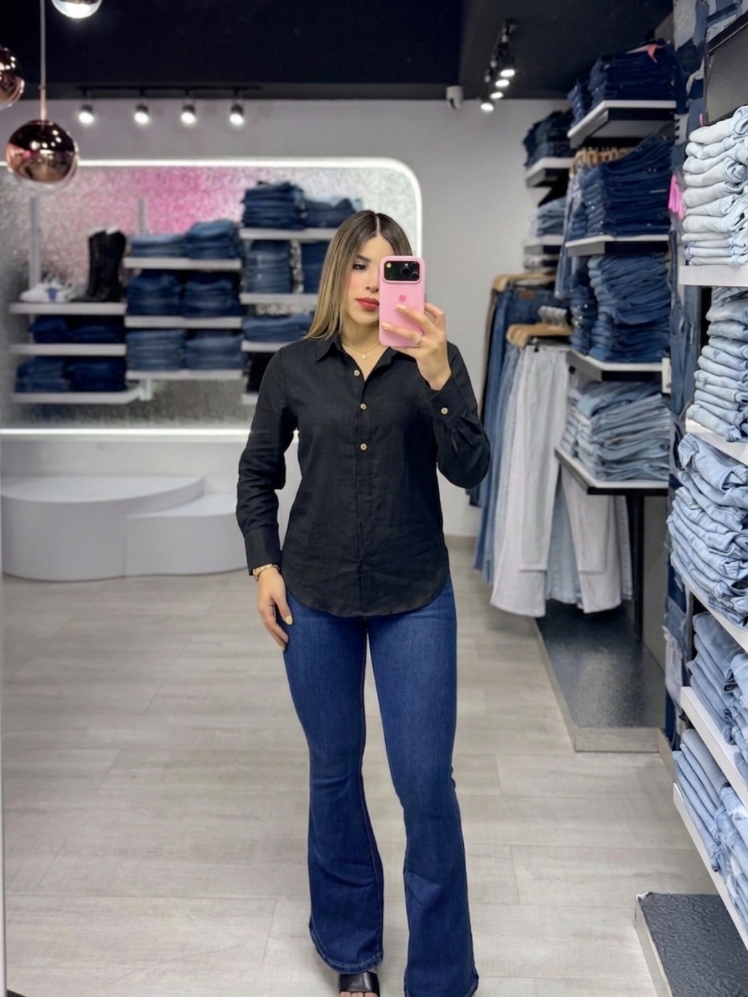 Blusa de botones lino ia