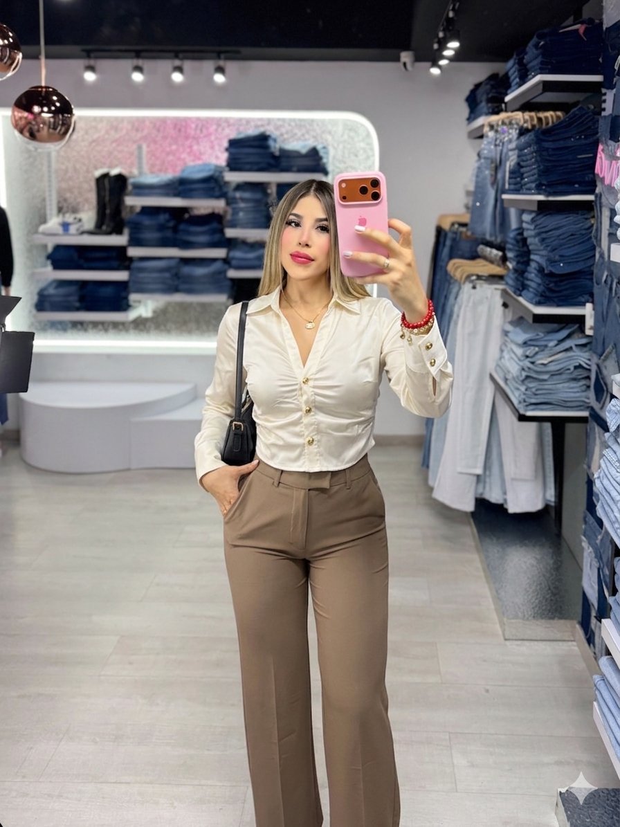 Blusa Satinada corta ia S/M/L