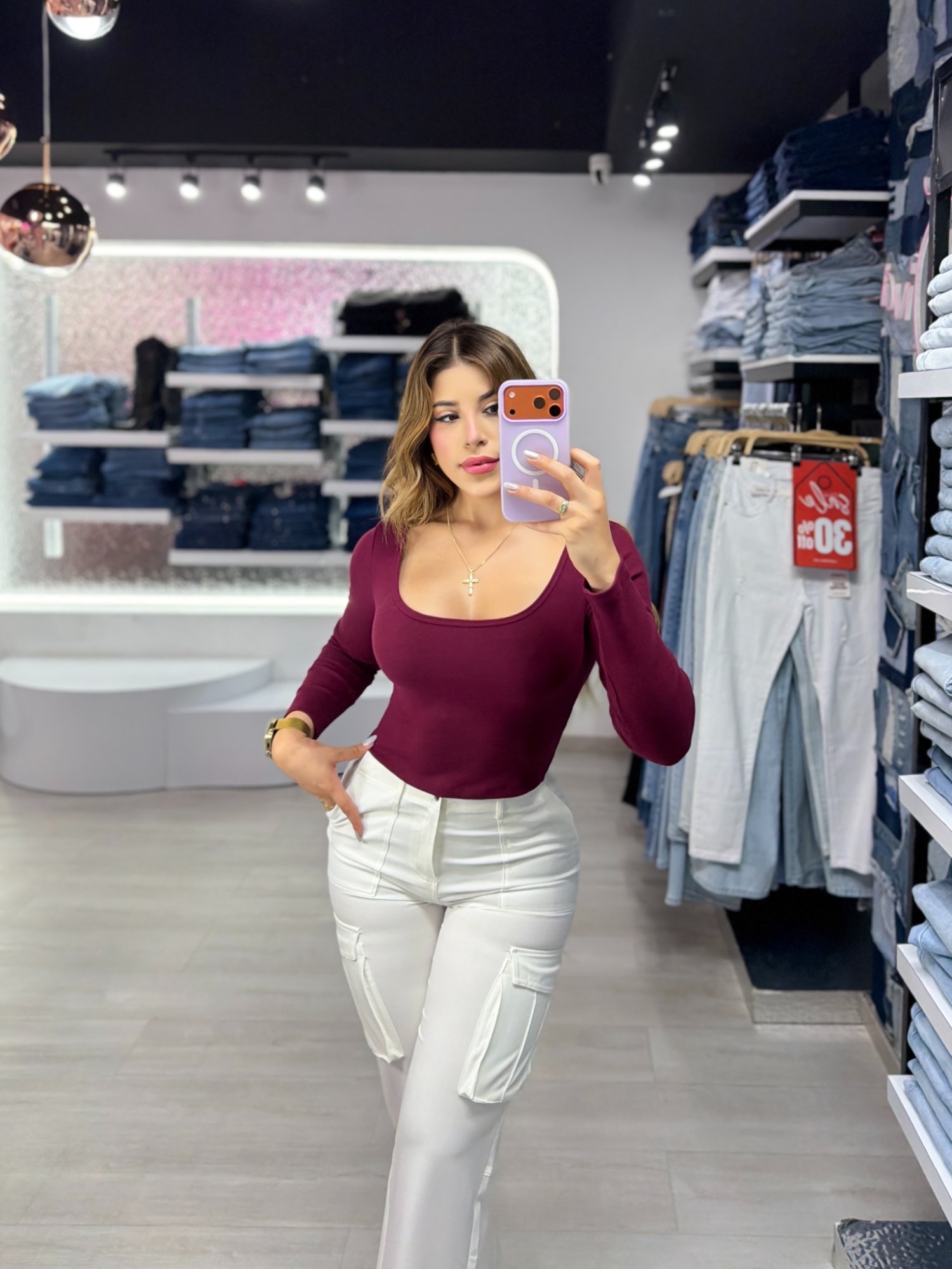 Blusa tela durazno S/M/L