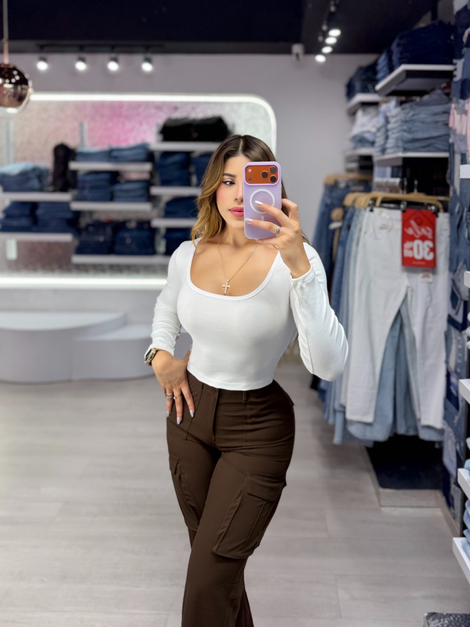 Blusa tela durazno S/M/L