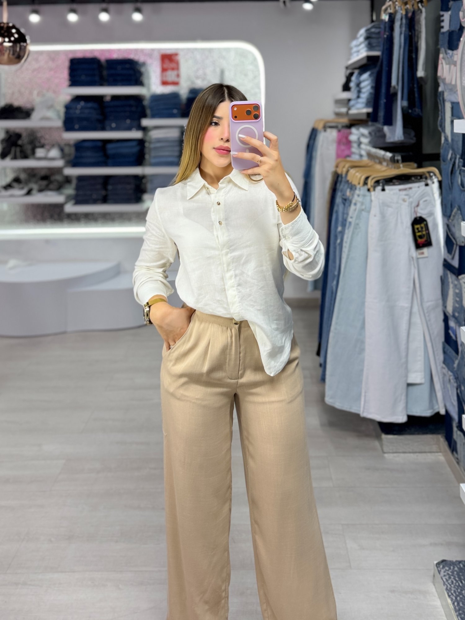 Blusa de botones lino S/L