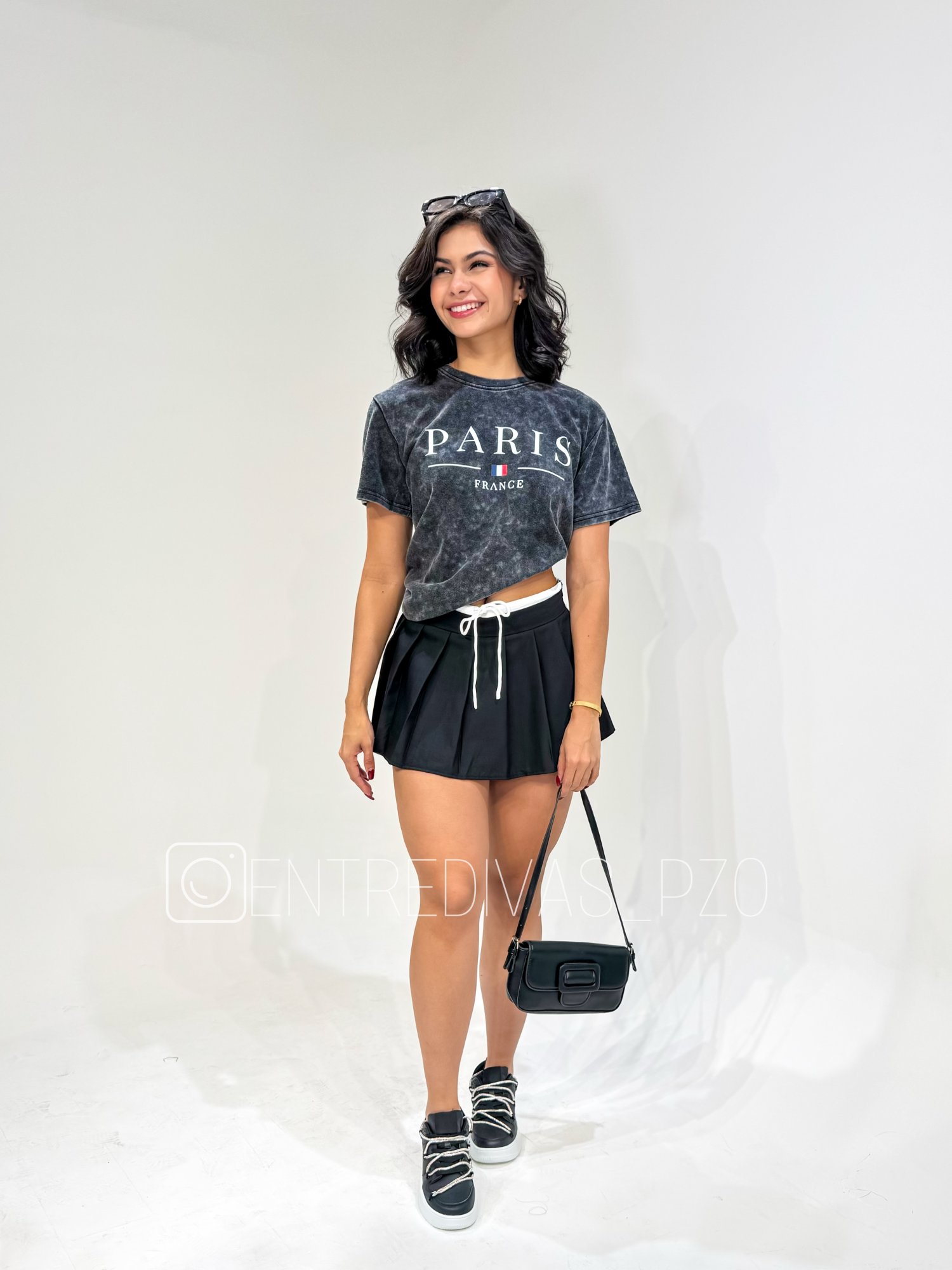 Falda short plizada