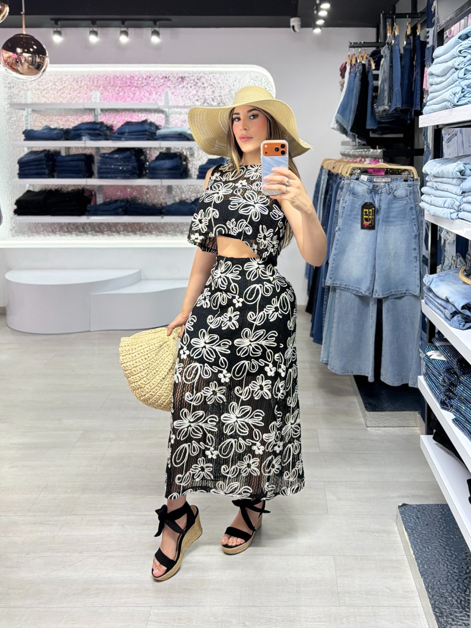 set de falda estampado