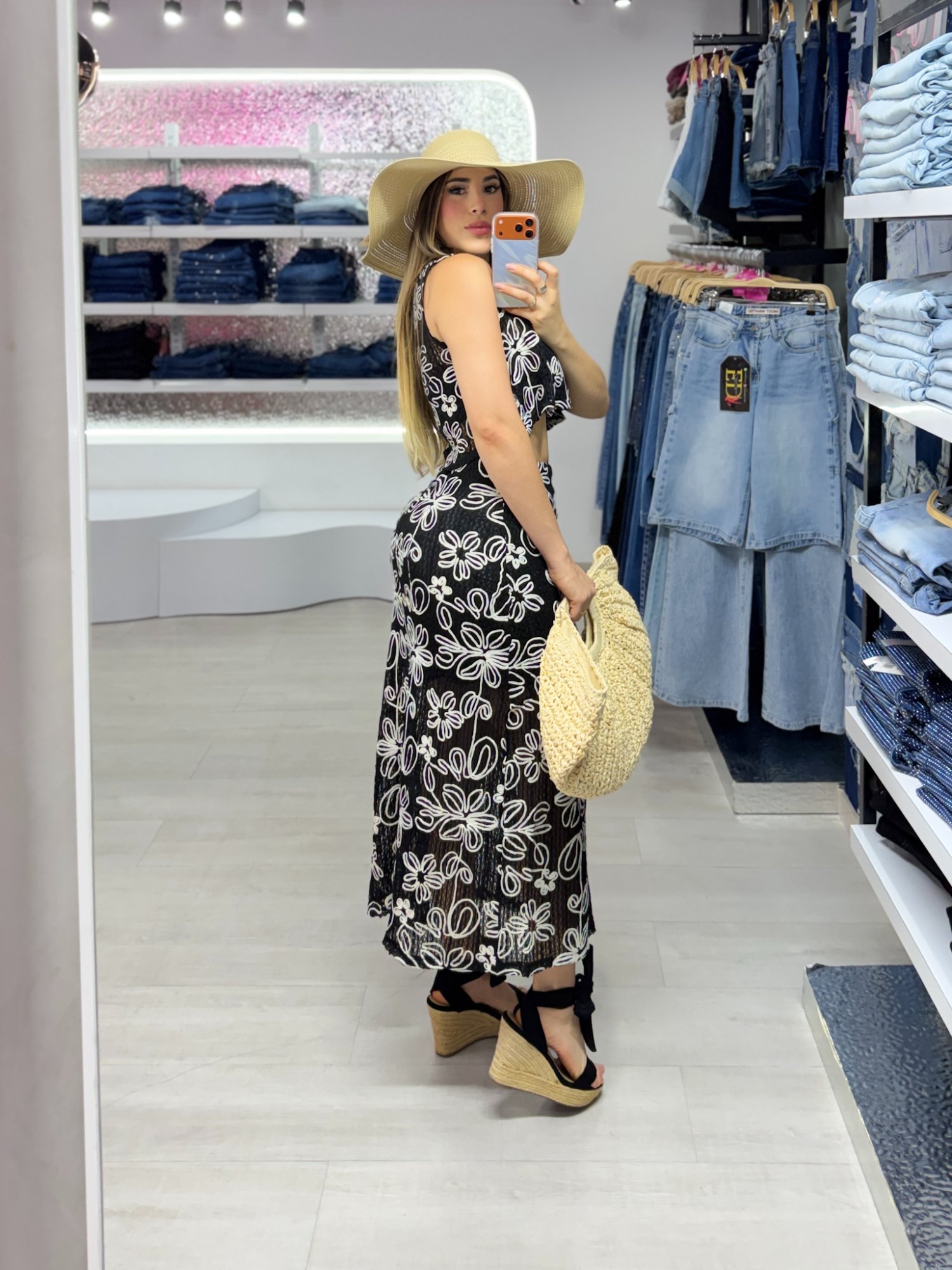 set de falda estampado