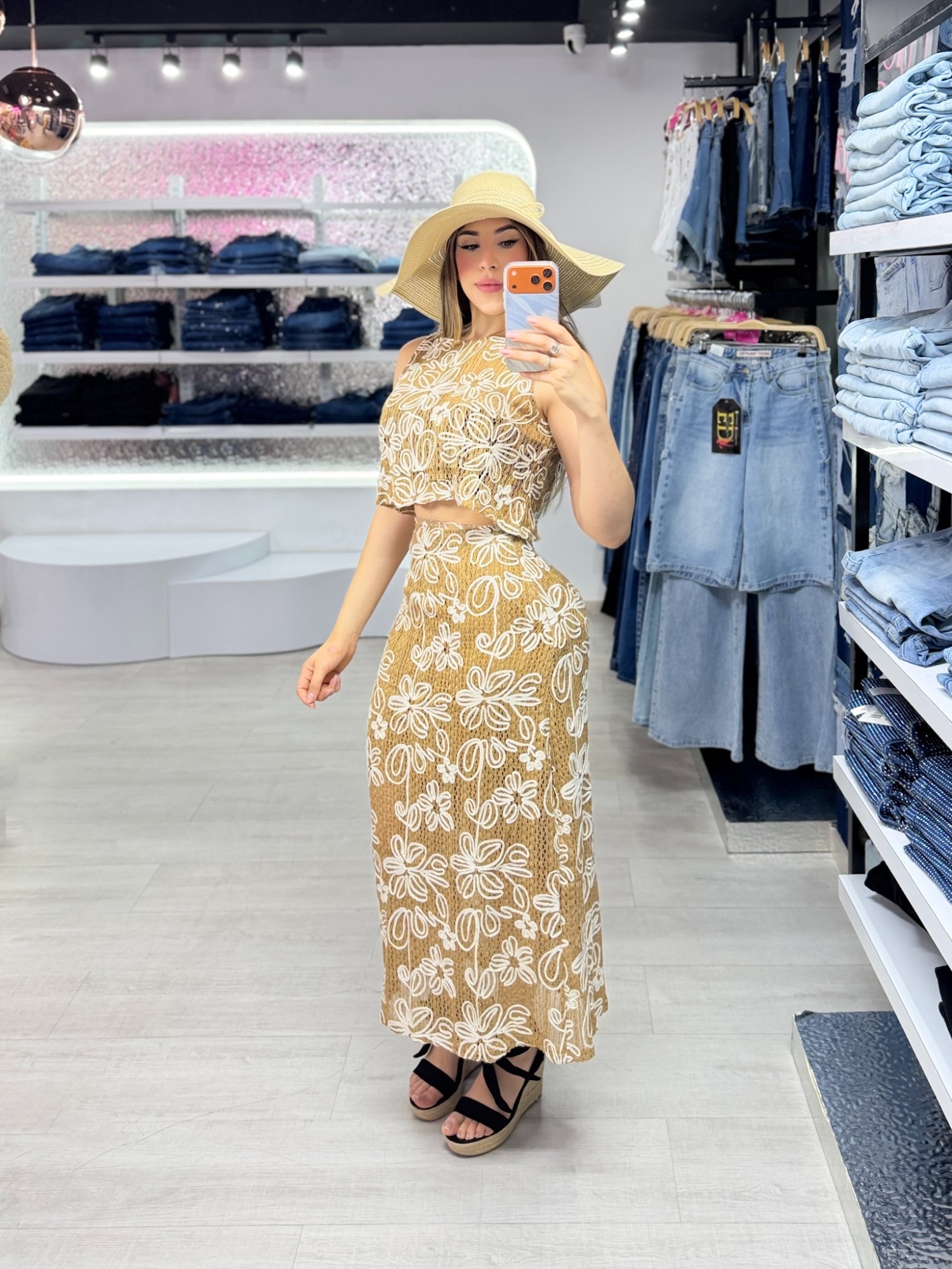 set de falda estampado