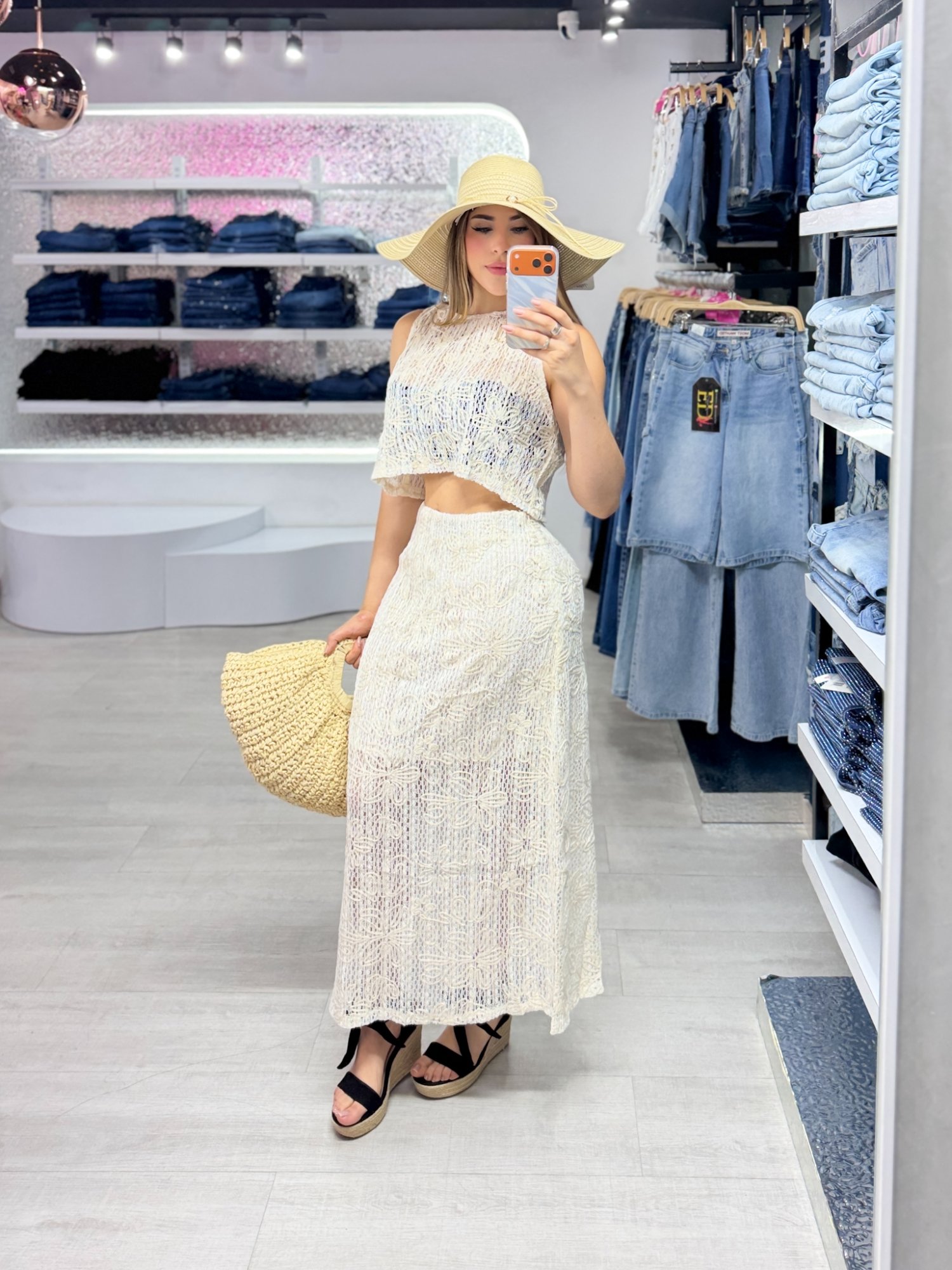 set de falda estampado